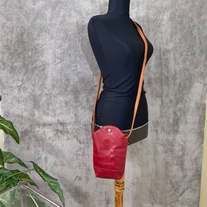 Heroing Crossbody Bag Women’s small Red Faux Leather Purse Pouch Bag Snap Boho